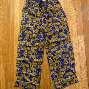J Crew Silk Lion Print Pant